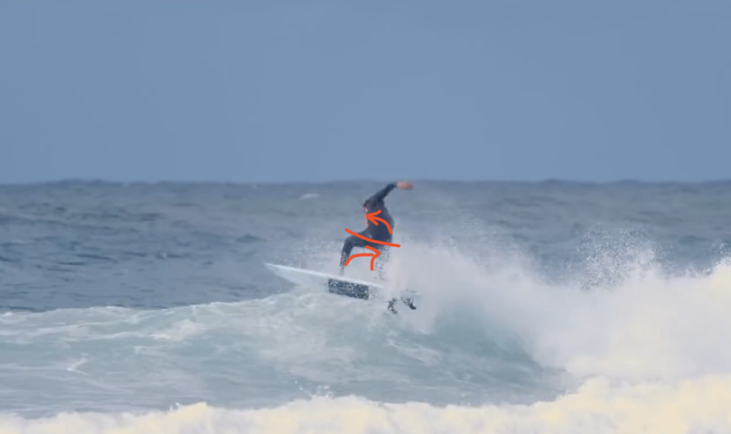 Surfer doing a air manuever