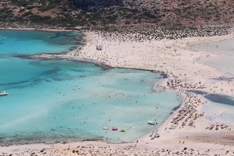 Beautiful white sand beach in Greece.