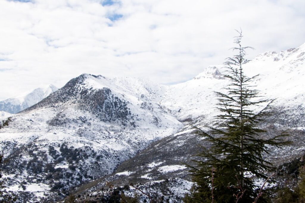 Some snow covered mountains in Algeria