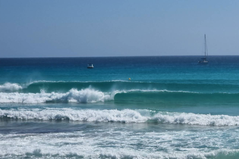 Beach break for a surfing wave