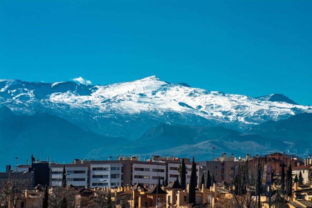 mountain of Sierra Nevada, Spain from the view of the city