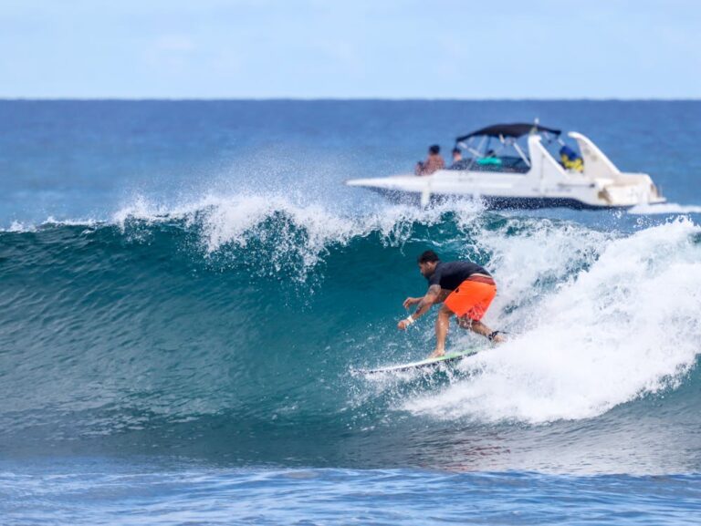 Surfer and Boat in the background
