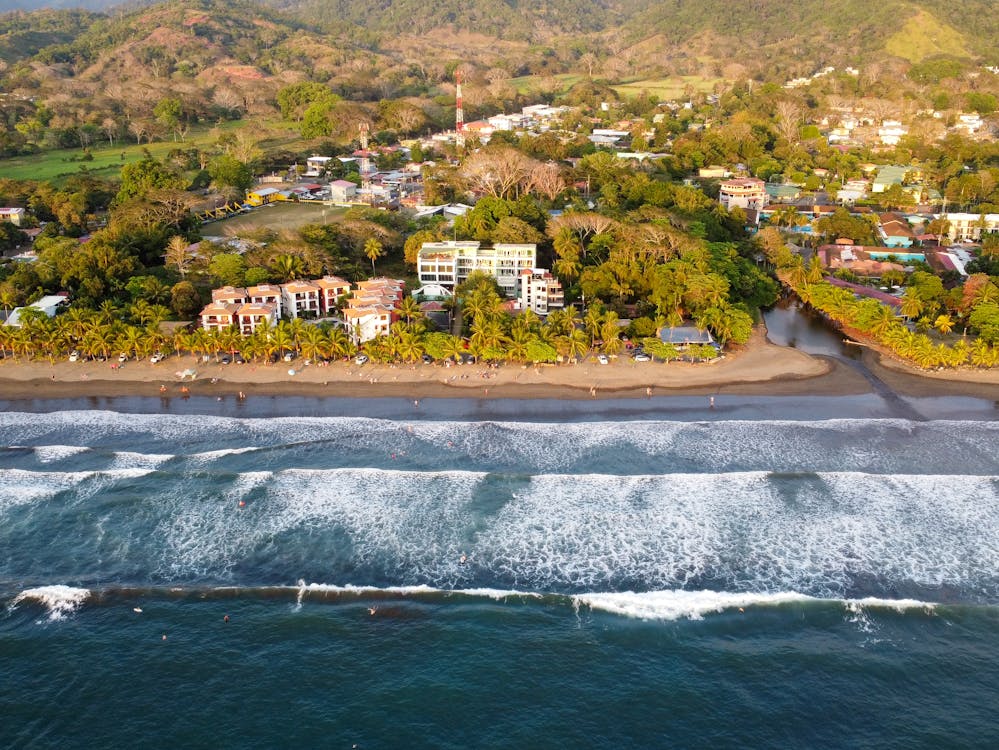 Birdeye view of Jaco beach and the town