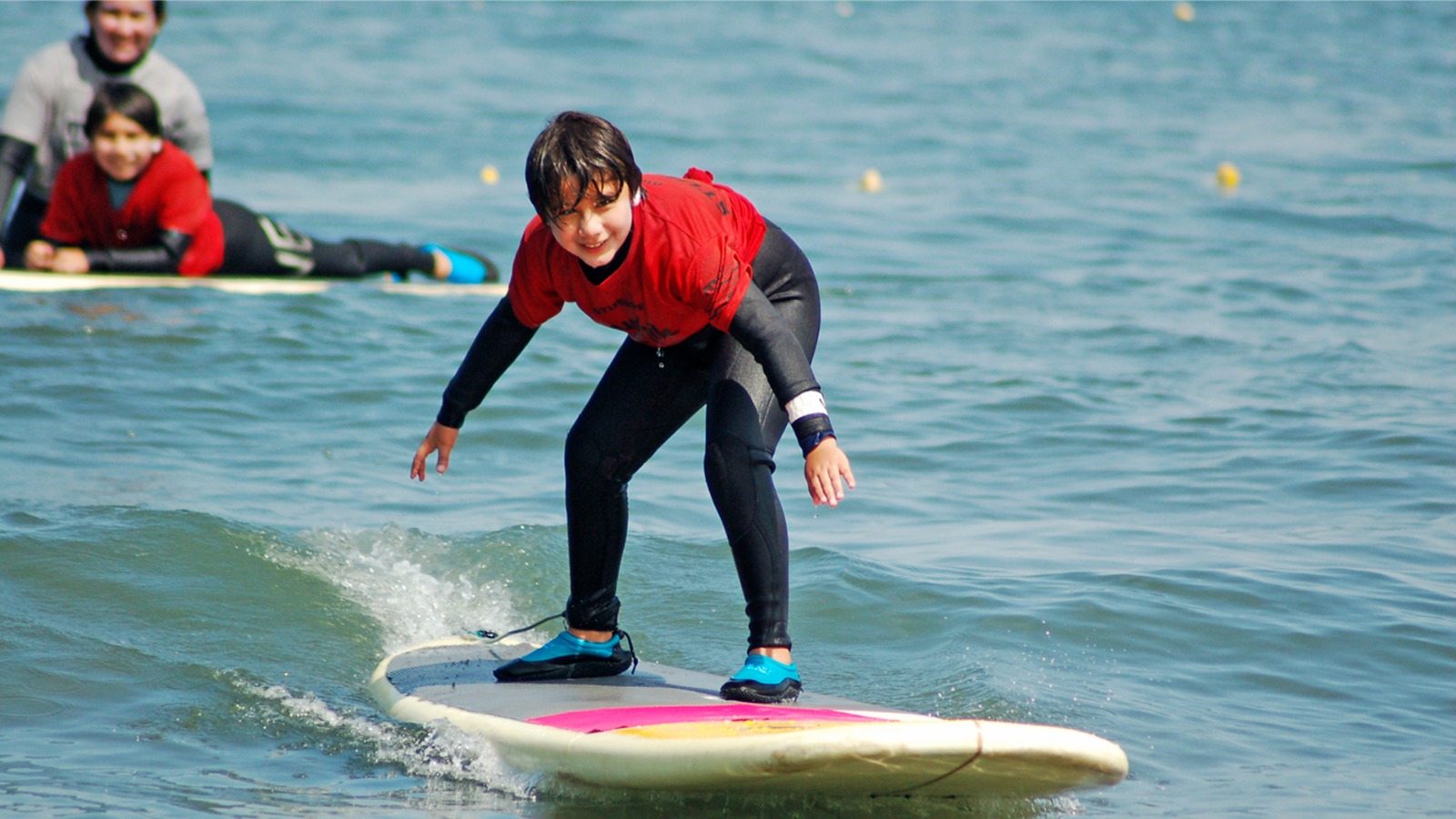 A young grom practicing his surfing in Huanchaco. Photo provided by Muchik Surf School.