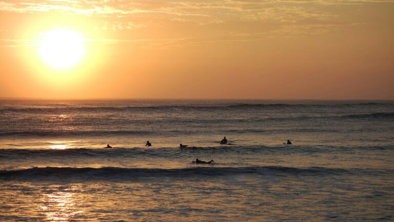 Sunset photo of Mancora surfing