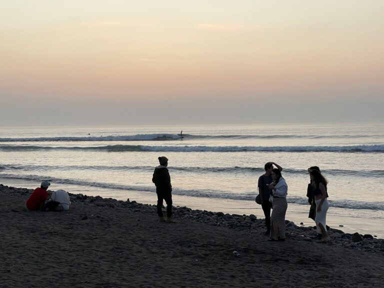 Some of the longest lines in the world breaking at Huanchaco, Peru.