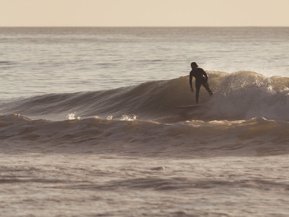 Surfer riding a wave