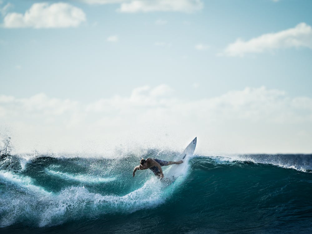 Surfer riding a wave in Panama