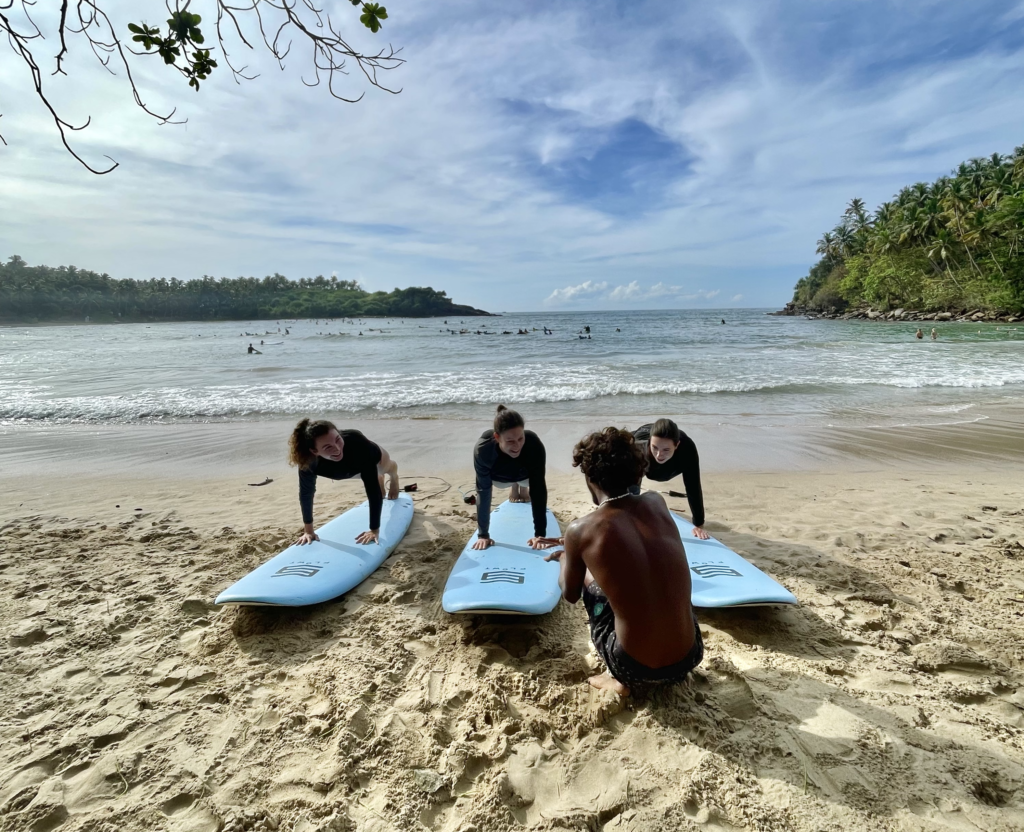 Sachee instructing some individuals on the proper popup technique.
