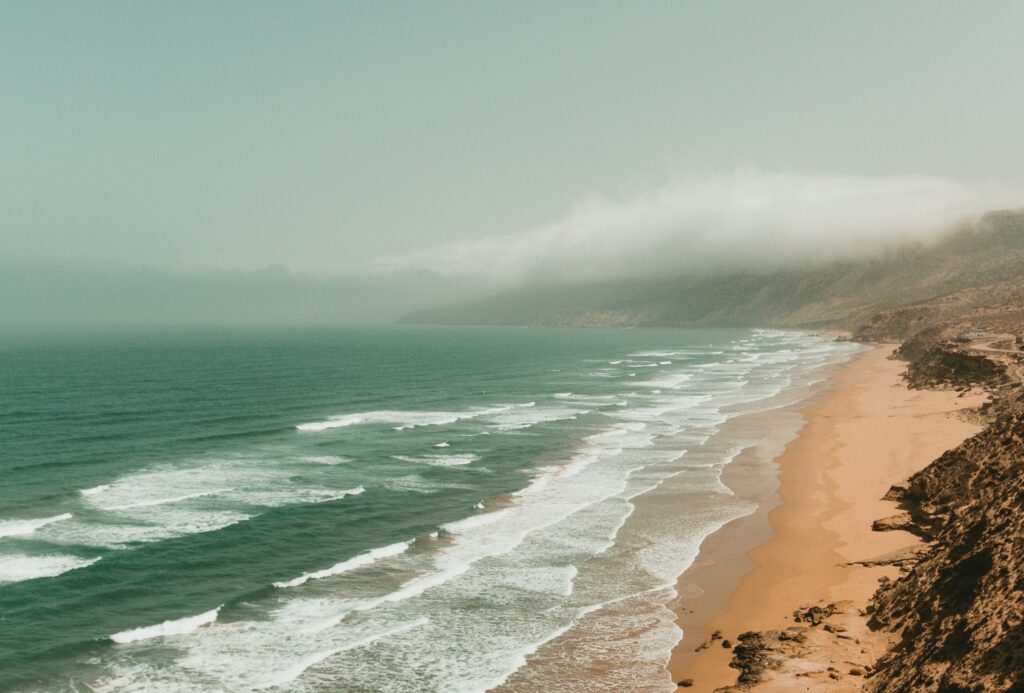 Some of the beautiful coastline of Essaouira just north of the city.