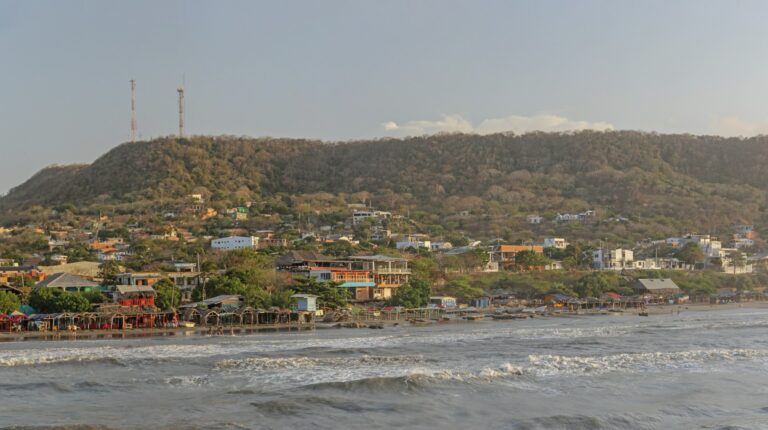 Photos of a beach from the ocean