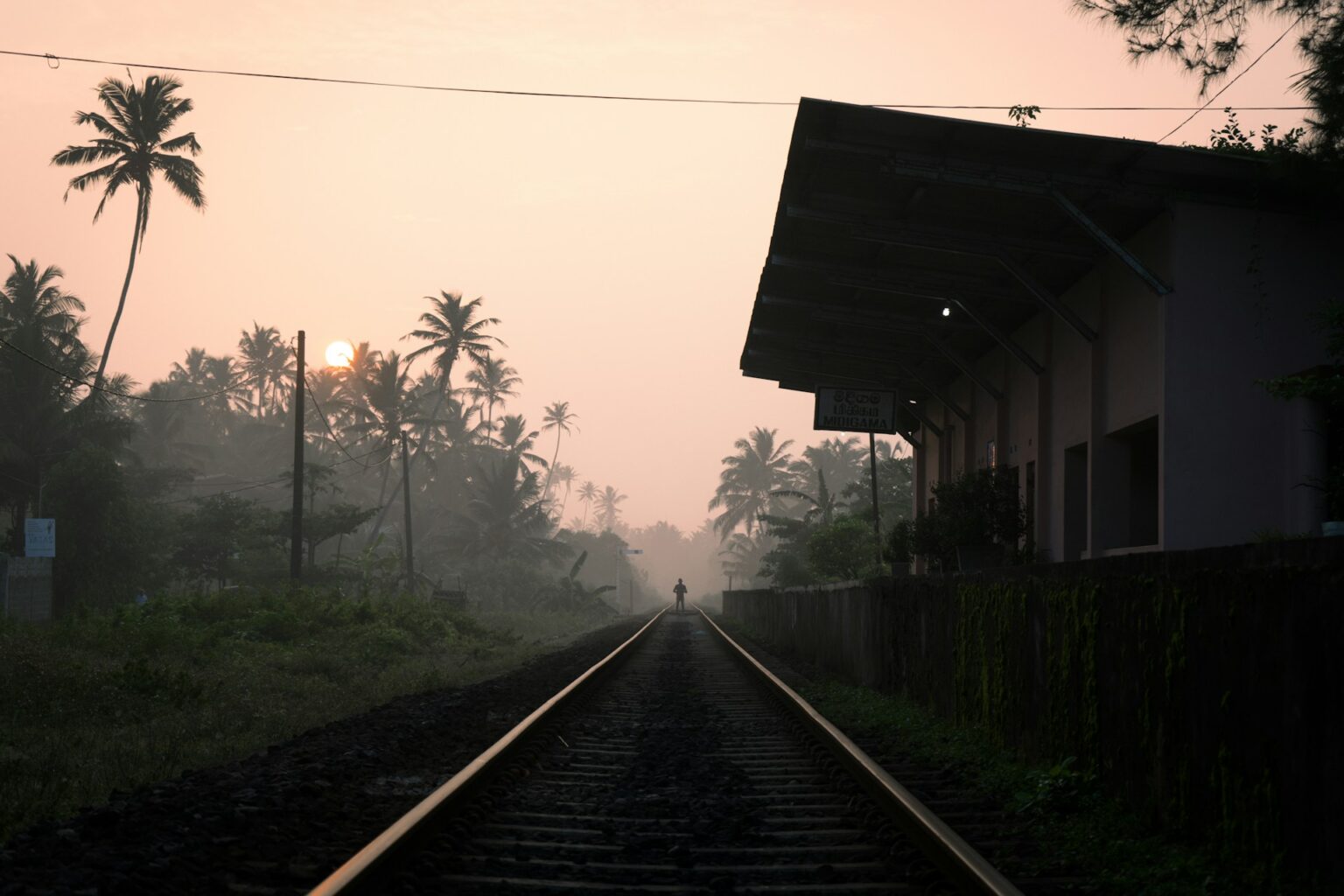 Some of the early scenery around Weligama. Featured is the local train tracks.
