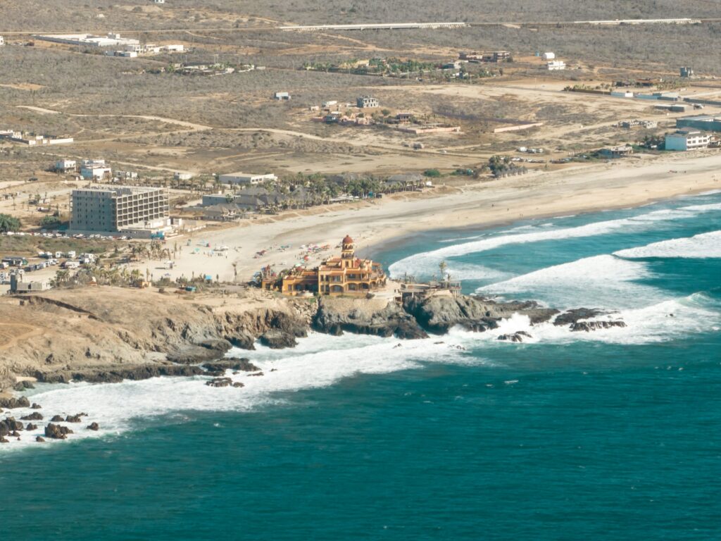 A beautiful shot of Cerritos Beach and the small coinciding town.