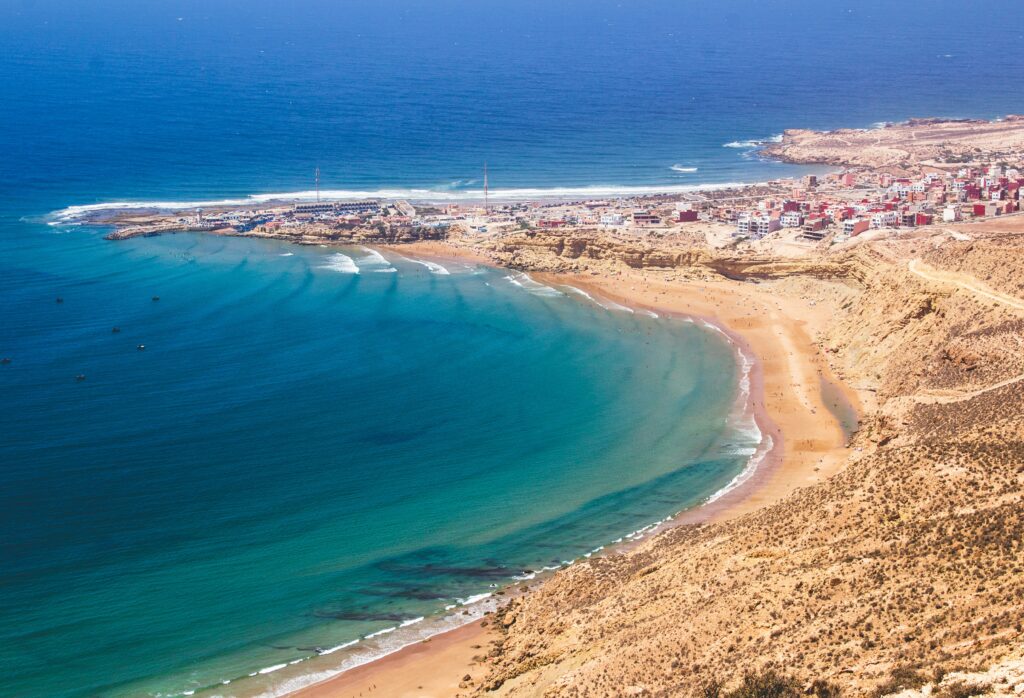 From above, Imsouane looks exactly like what you dream about when coming to a surf spot.