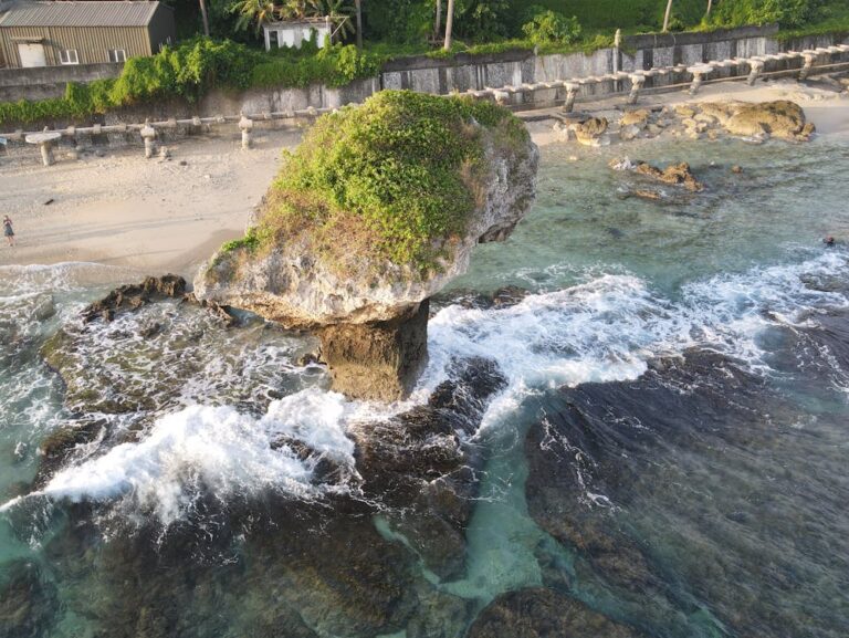 A beautiful beach and rock in Taiwan on the beach