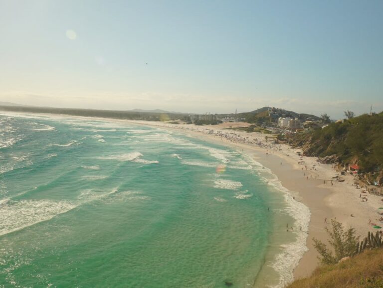 Arraial do Cabo Praia Grande beach with people enjoying the sun
