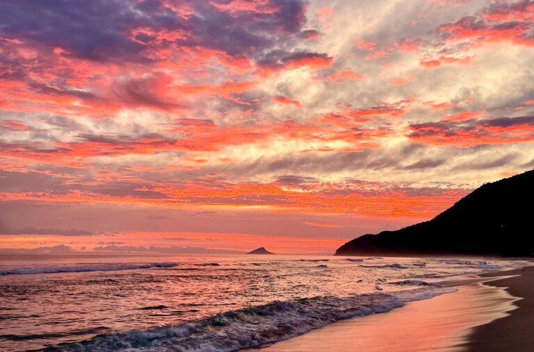Sunset of the beach of Maresias
