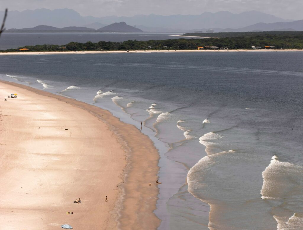 A shot of some of the coastline of Ilha do Mel.