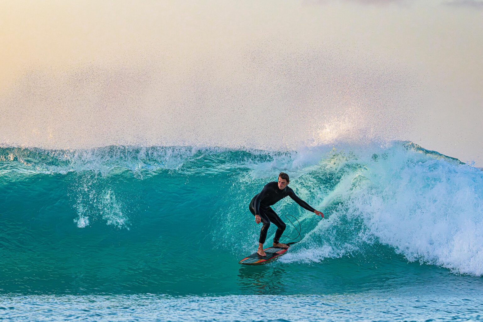 A beautiful little wave along the coastline of Fuerte Ventura. Photo provided by Surfers Island.