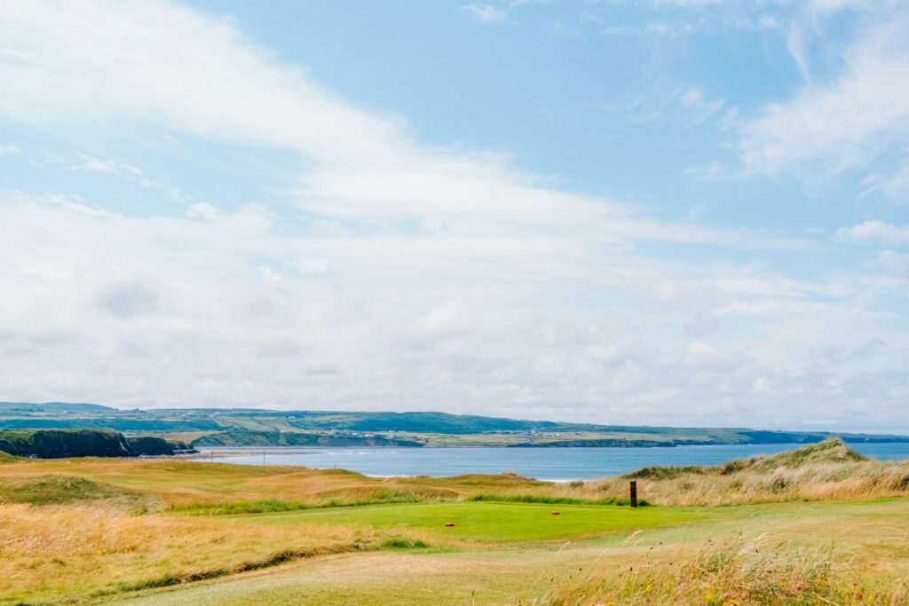 A view of Lahinch beach from the local golf course.