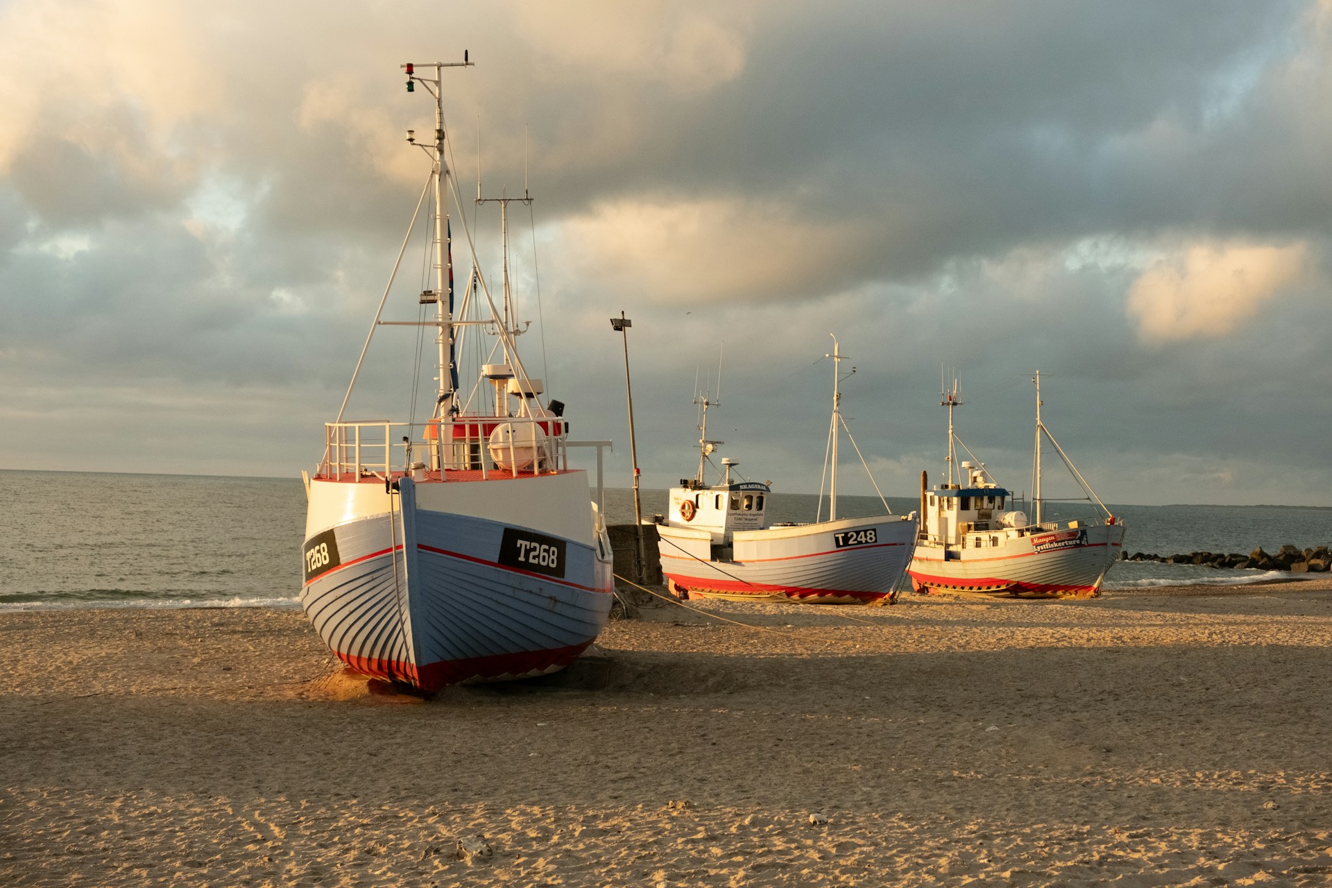 Some of the fishing fleet from Cold Hawaii laying on the shore.