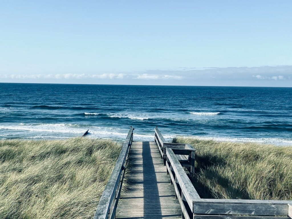 A scenic beach on Sylt Island in Germany.