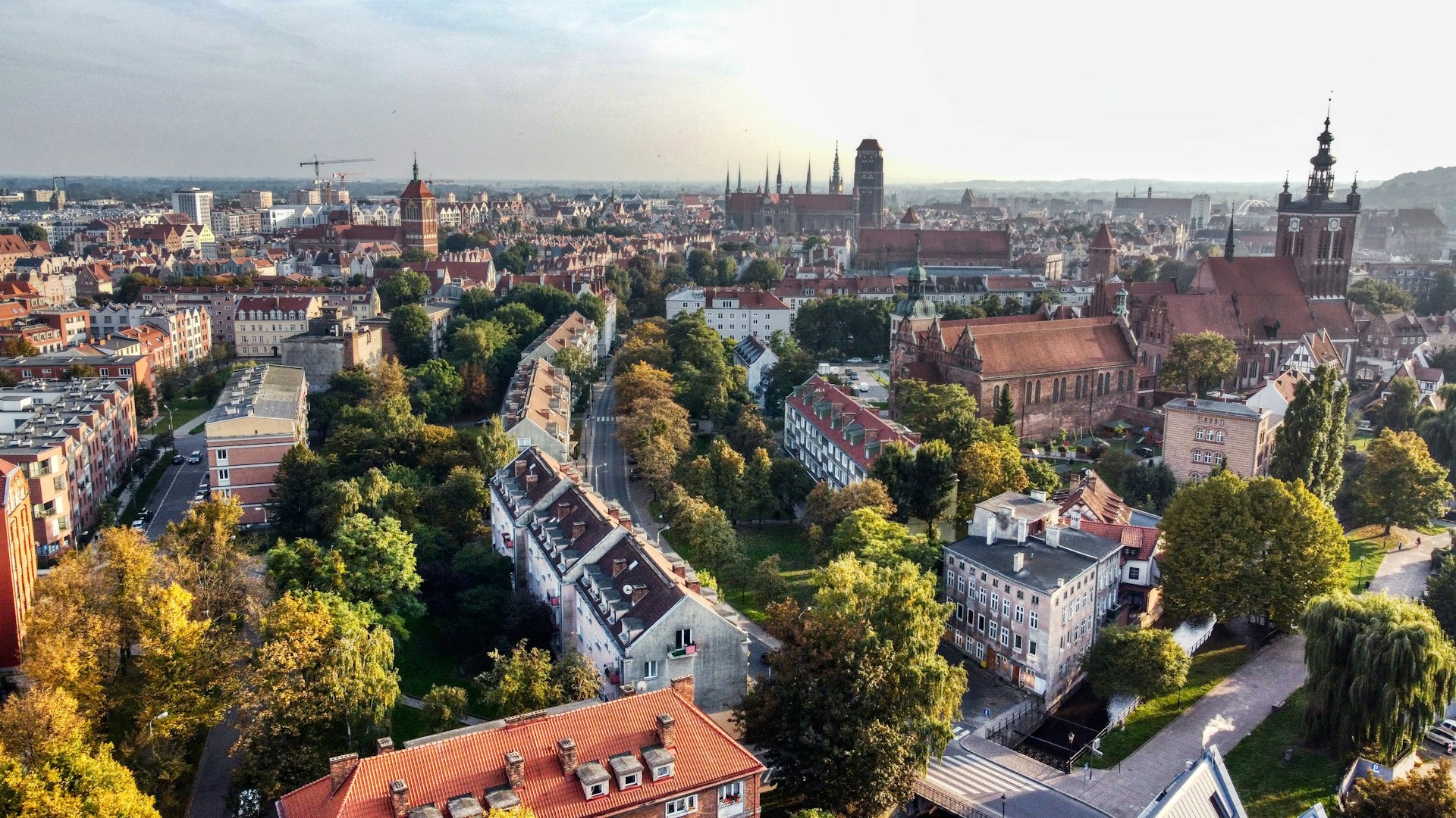 A city view of Gdansk, featuring its Gothic styling.