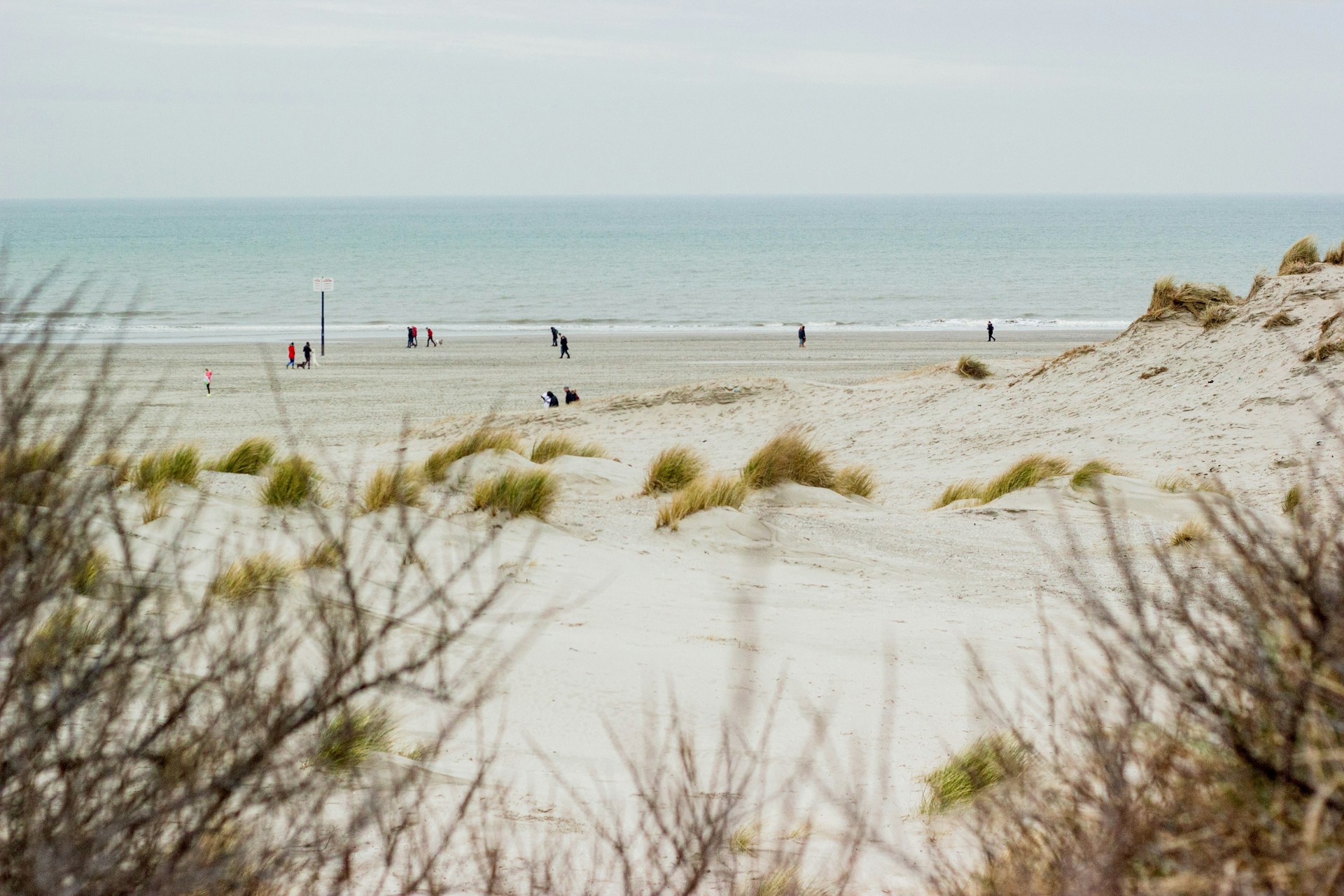 A sunny, although seemingly, windy day at Hoek van Holland beach.