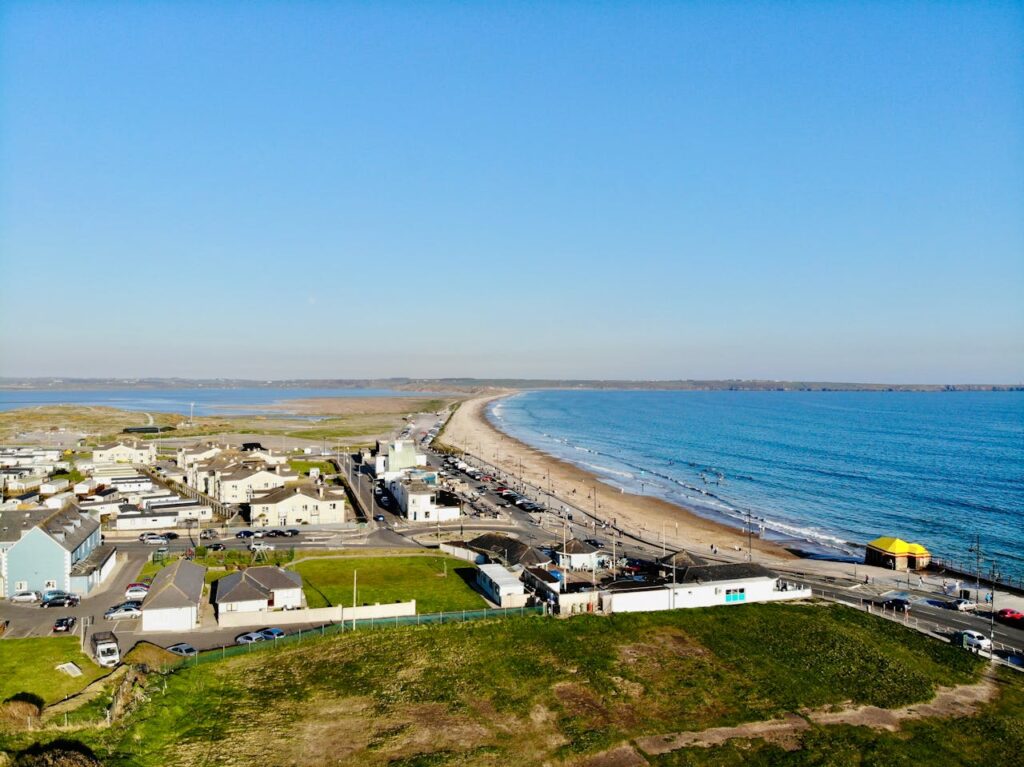 A scenic overview of Tramore, Ireland.