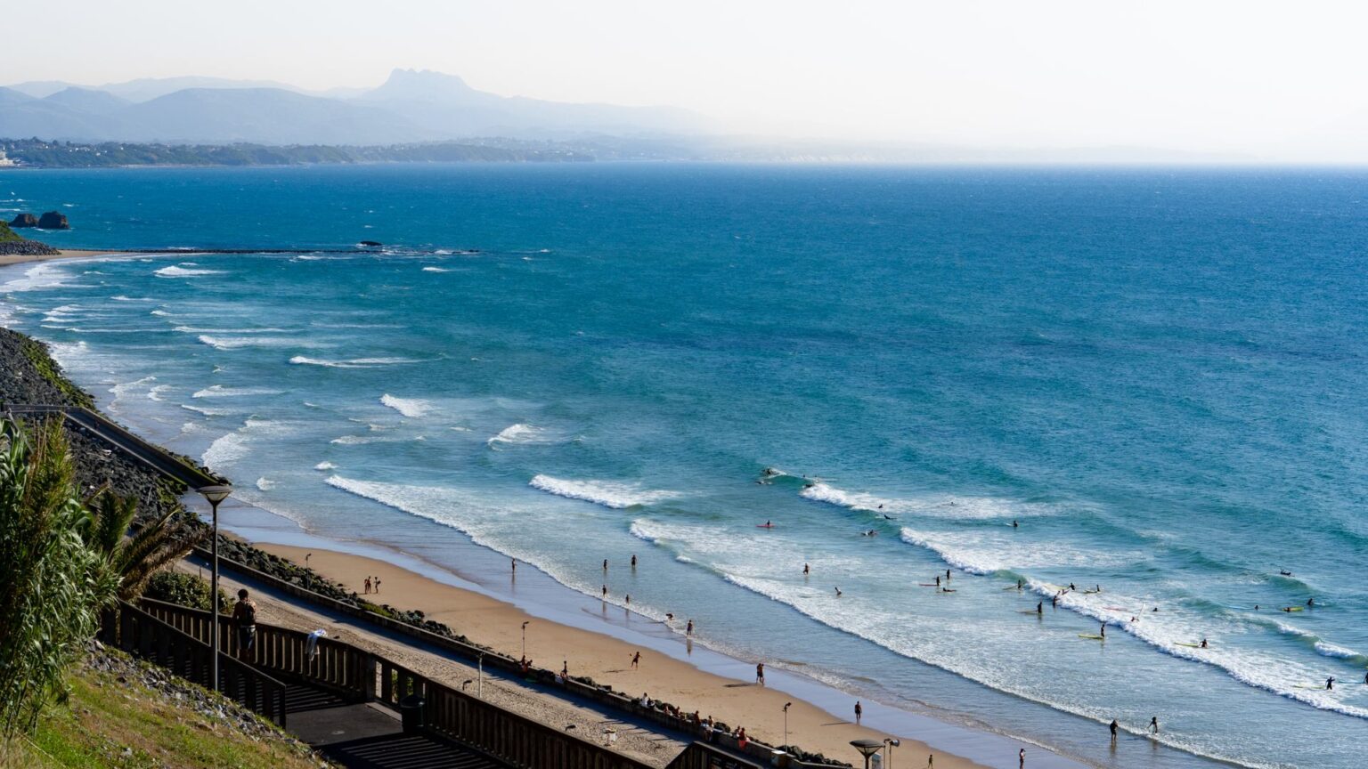 A beautiful shot of some of the Biarritz coastline, and the waves that it has to share.