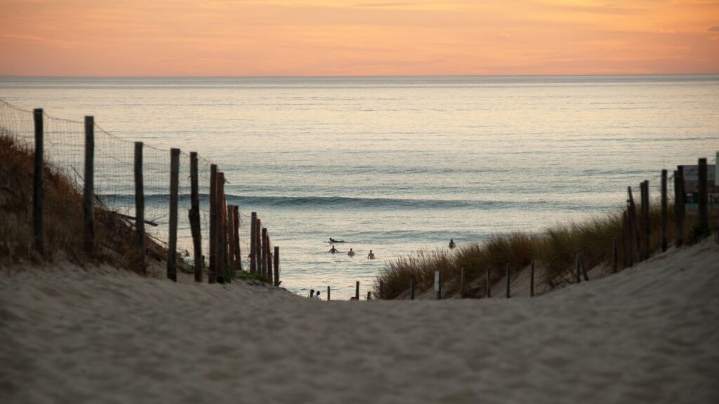A beautiful sunset along one of the beautiful beaches in Seignosse.