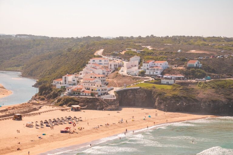 Praia de Odeceixe, and accompanying small town.