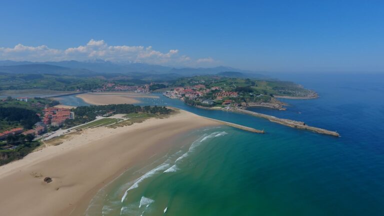 A beautiful shot of San Vicente de la Barquera from the air.