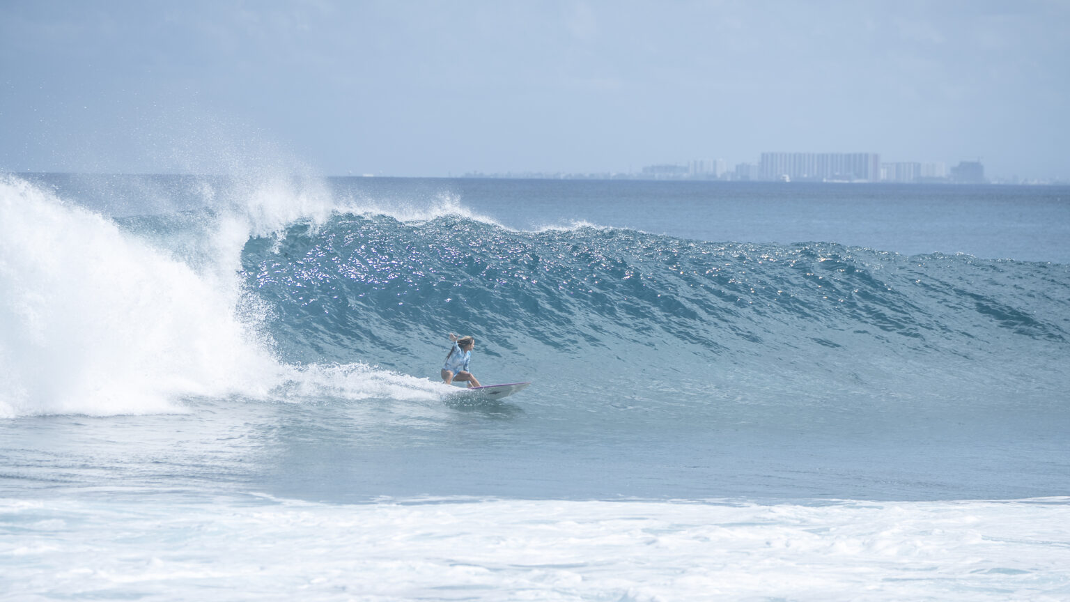 A rider driving down the line, with a potential backside lip hit foretold. Photo provided by Adaaran Hudhuran Fushi.