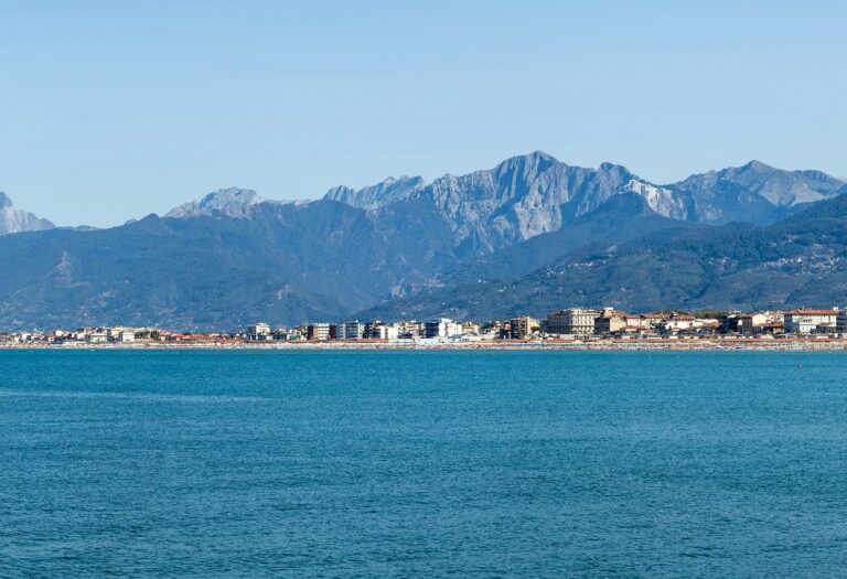 A shot of Viareggio and its coastal neighbors.